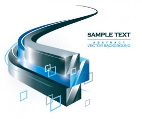 3D abstract shapes background vector 02