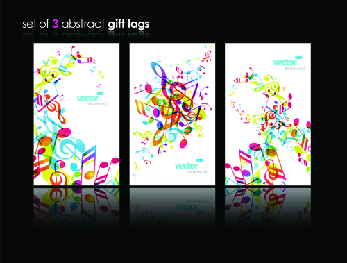 Abstract Gift tags Cards design vector graphic 01