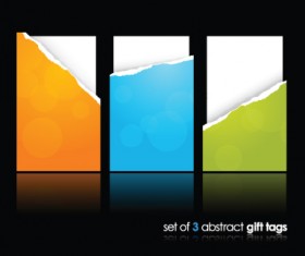 Torn paper vector banner set 01