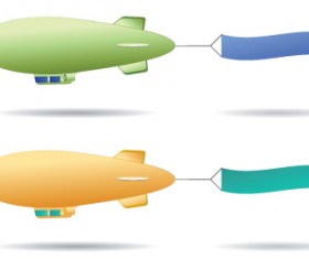 Airship design elements vector graphic 02
