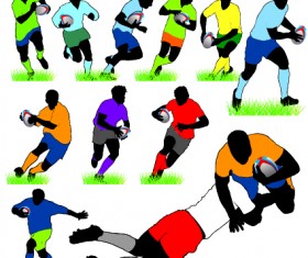 American football silhouettes vector