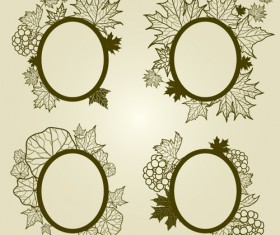 Vector Autumn Leafs Frames with Borders 01