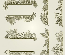 Vector Autumn Leafs Frames with Borders 02