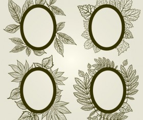 Vector Autumn Leafs Frames with Borders 03
