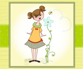 Cute Baby vector backgrounds set 03