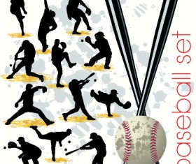 Baseball silhouettes vector set