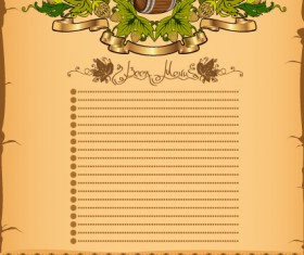 Antique Beer menu vector background 02