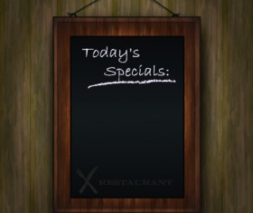 Blackboard restaurant menu on the wall vector 03