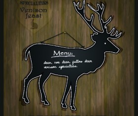 Blackboard restaurant menu on the wall vector 05