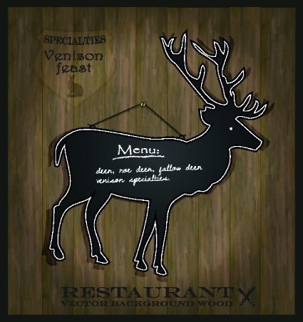 Blackboard restaurant menu on the wall vector 05