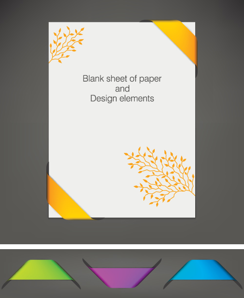 Vector Blank sheet of paper design elements 03