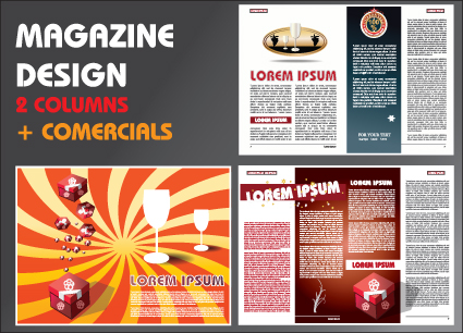 Vector Brochure and magazine layout design set 03