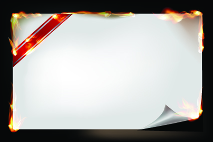 Burning paper roll vector background 02