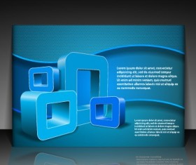 Modern Business letterhead and brochure cover vector 03