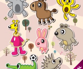 Vector Amusing Cartoon animals design 01