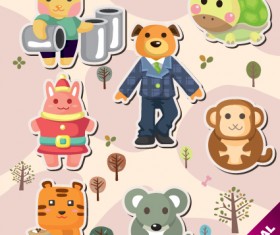Vector Amusing Cartoon animals design 02