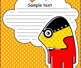 Cartoon monster with message cloud vector set 01