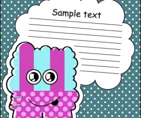 Cartoon monster with message cloud vector set 02