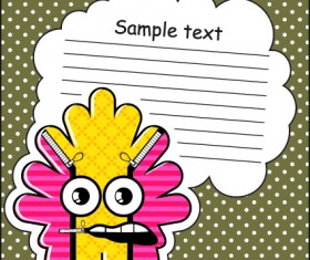 Cartoon monster with message cloud vector set 03