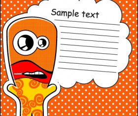 Cartoon monster with message cloud vector set 05