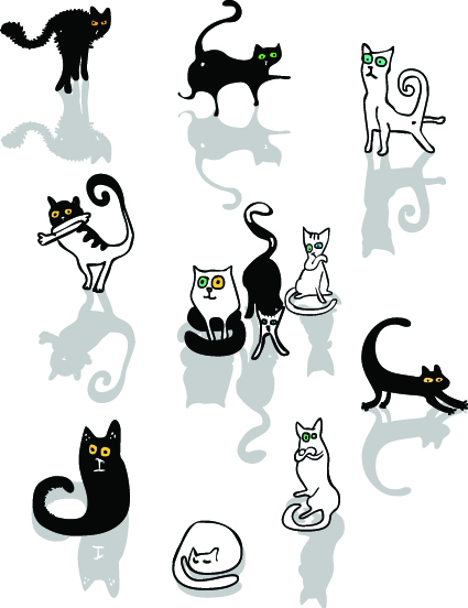 Different Cats vector Illustration 04