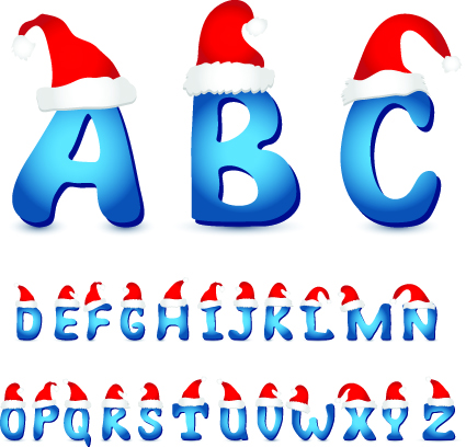 Christmas alphabet vector Illustration 01