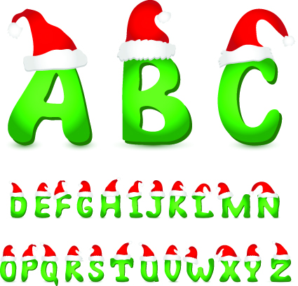 Christmas alphabet vector Illustration 03