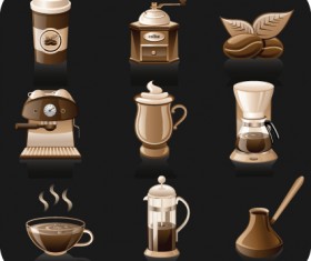Coffee Elements vector icons