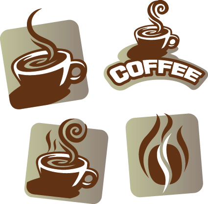 Vector Coffee break stickers elements 01