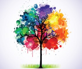 Creative Colorful tree design elements vector 01