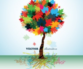 Creative Colorful tree design elements vector 02