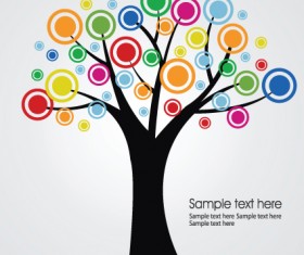 Creative Colorful tree design elements vector 03