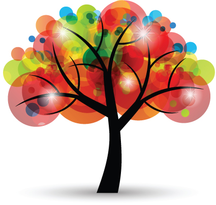 Creative Colorful tree design elements vector 04