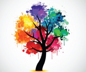 Creative Colorful tree design elements vector 05