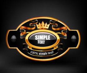 Crown with glass label vector 01