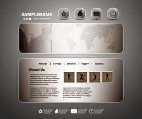 Dark style website template vector