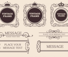 Vector Decorative Vintage Frames set 03