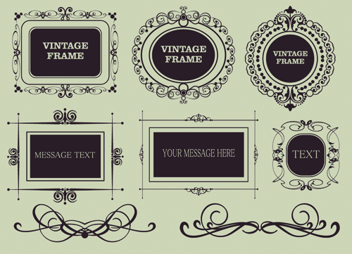 Vector Decorative Vintage Frames set 05