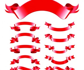 Different Red Ribbons design vector