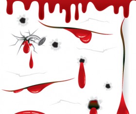 Vector Drops of blood design elements 01