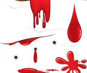 Vector Drops of blood design elements 02