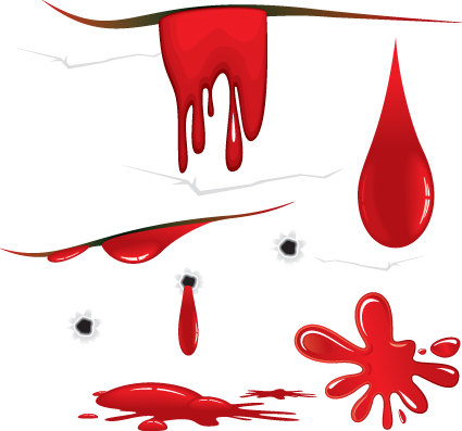 Vector Drops of blood design elements 02