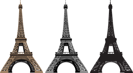 Eiffel Tower design elements vector