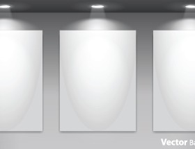 Set of Empty gallery wall with lights background 02