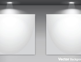 Set of Empty gallery wall with lights background 03
