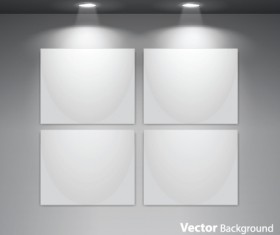 Set of Empty gallery wall with lights background 04