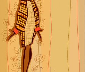 Hand drawn autumn Fashion girl design vector 03