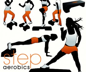 Fitness exercises design elements set 01