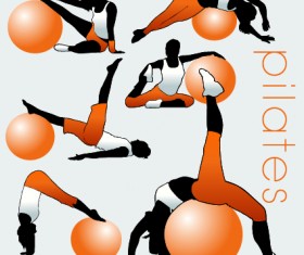 Fitness exercises design elements set 03