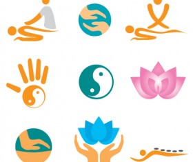 Vector Fitness with meditation logo set 01